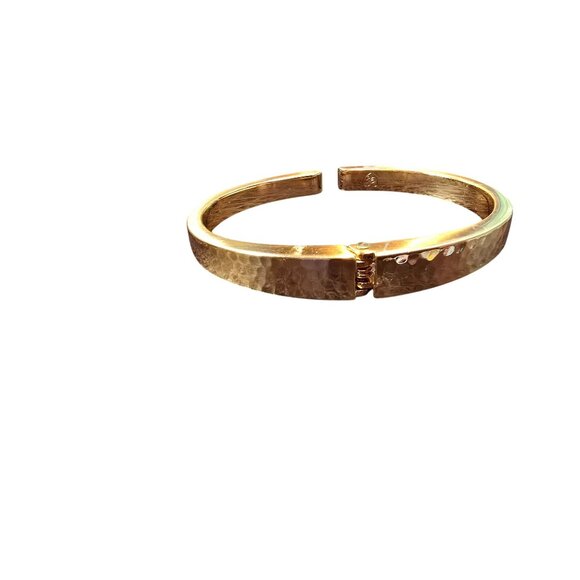 Brighton Meridian Zenith Hinged Bangle Hammered Gold Plated Bracelet - Picture 3 of 5